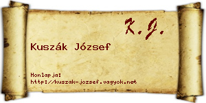 Kuszák József névjegykártya